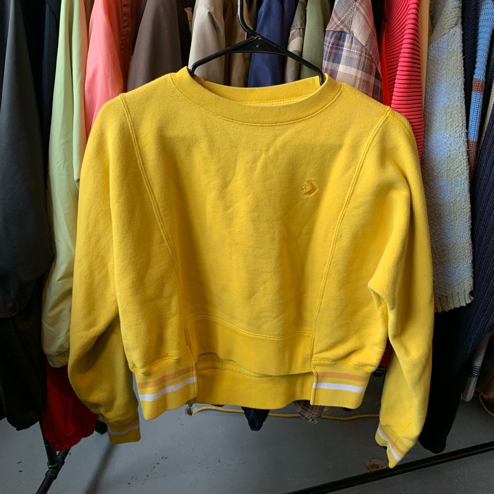 Yellow Women's Converse Crop Sweater